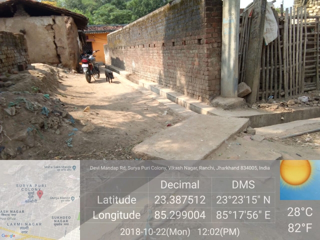 वार्ड-33, देवी मंडप रोड नायक चौक में बब्बू मुण्डा के घर से नायक चौक तक नाली एवं कलवर्ट का निर्माण