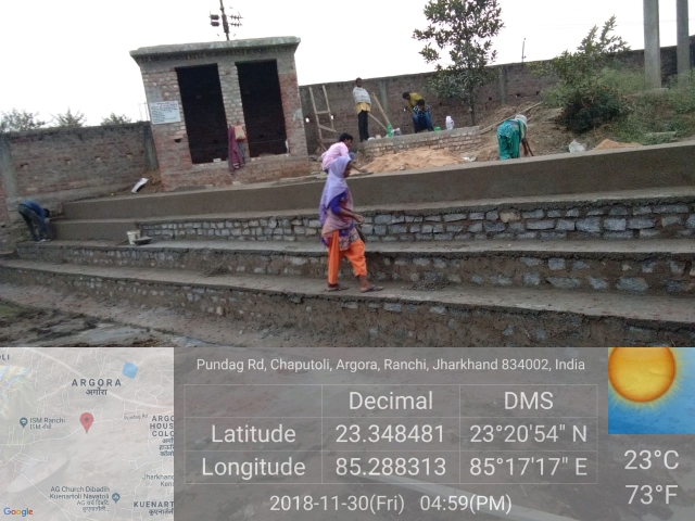 हटिया विधान  सभा क्षेत्र अंतर्गत वार्ड-38, अरगोड़ा मसना के पास तालाब के गहरीकरण का कार्य एवं घाट सह सीढ़ी का निर्माण कार्य